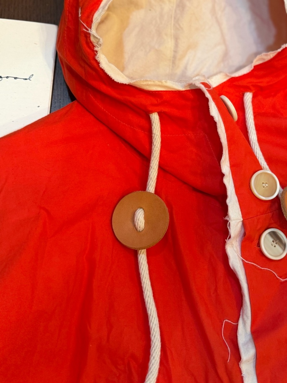 Toogood Wax Trawlerman Coat in Bouy Orange - Picture 11 of 14